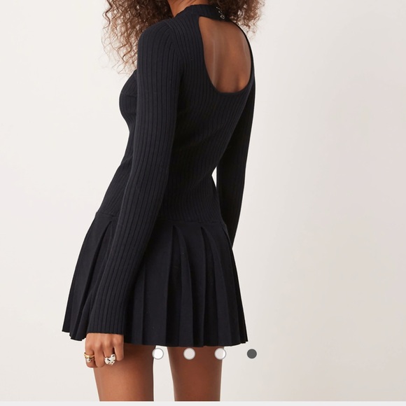 Free People Black Ribbed Mini Dress - Picture 2 of 2